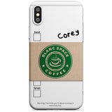 Personalised Coffee Cup Slim TPU Phone Blanc Space X XS Max XR