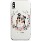 Australian Shepherd Watercolour Dog Portrait Slim TPU Phone Case Warehouse X XS Max XR