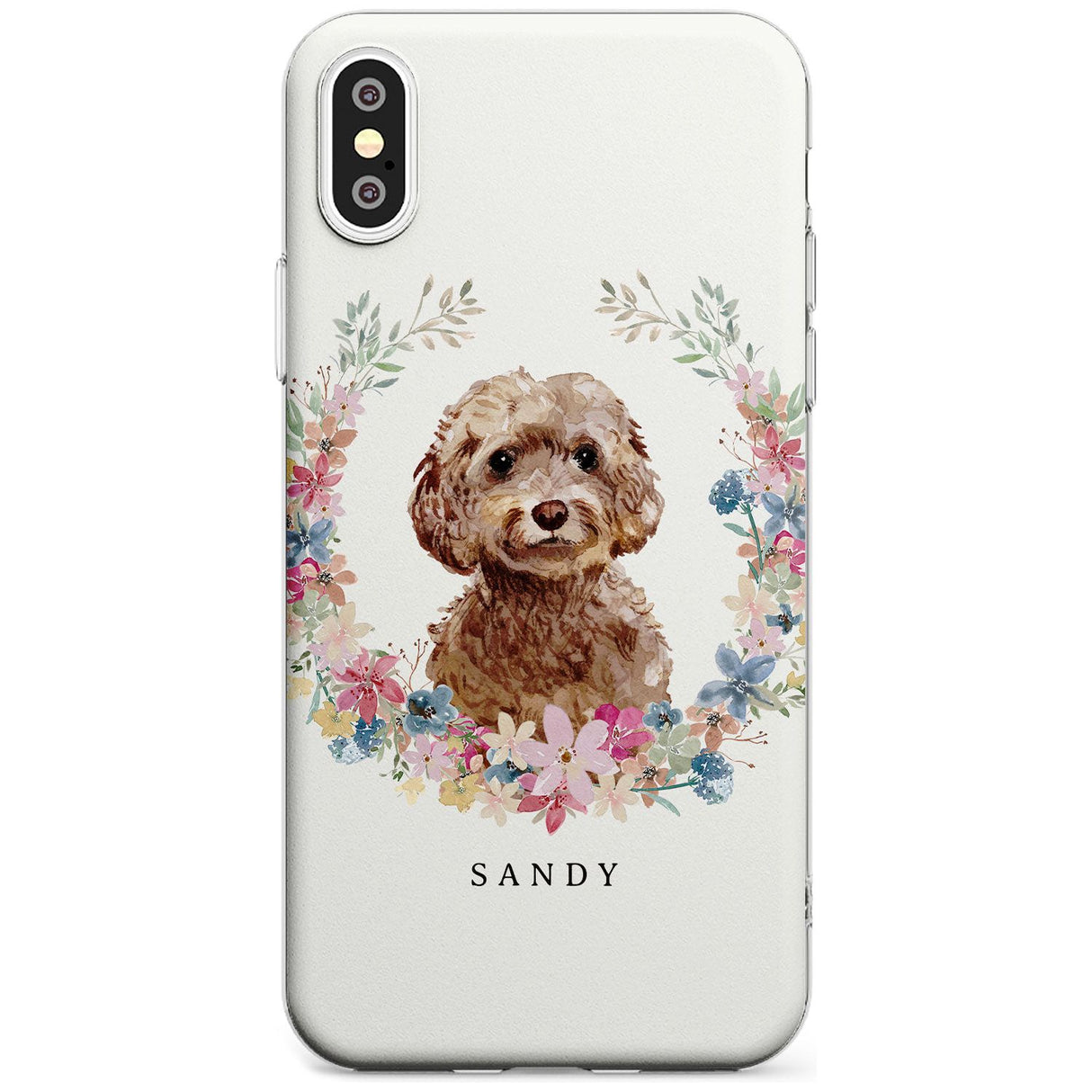 Brown Cockapoo - Watercolour Dog Portrait Slim TPU Phone Case Warehouse X XS Max XR