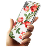 Custom Clear Vintage Floral Pink Roses Slim TPU Phone Case Warehouse X XS Max XR