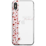 Cherry Blossoms & Stripes Transparent  Black Impact Phone Case for iPhone X XS Max XR