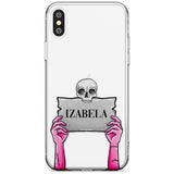 Personalised Grave Plaque Slim TPU Phone Blanc Space X XS Max XR