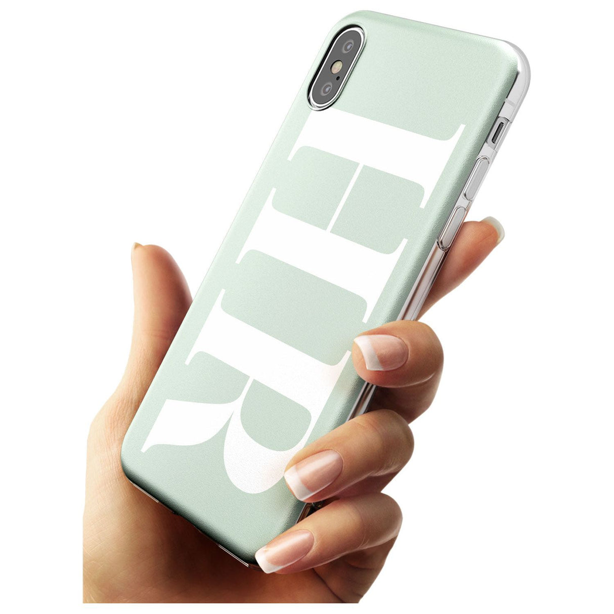 White & Seafoam Green Personalised iPhone Case   Custom Phone Case - Case Warehouse