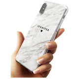 Personalised Light Grey & White Marble Black Impact Phone Case for iPhone X XS Max XR