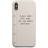 Custom School Paper Black Impact Phone Case for iPhone X XS Max XR