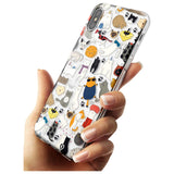 Cartoon Cat Collage - Colour Black Impact Phone Case for iPhone X XS Max XR