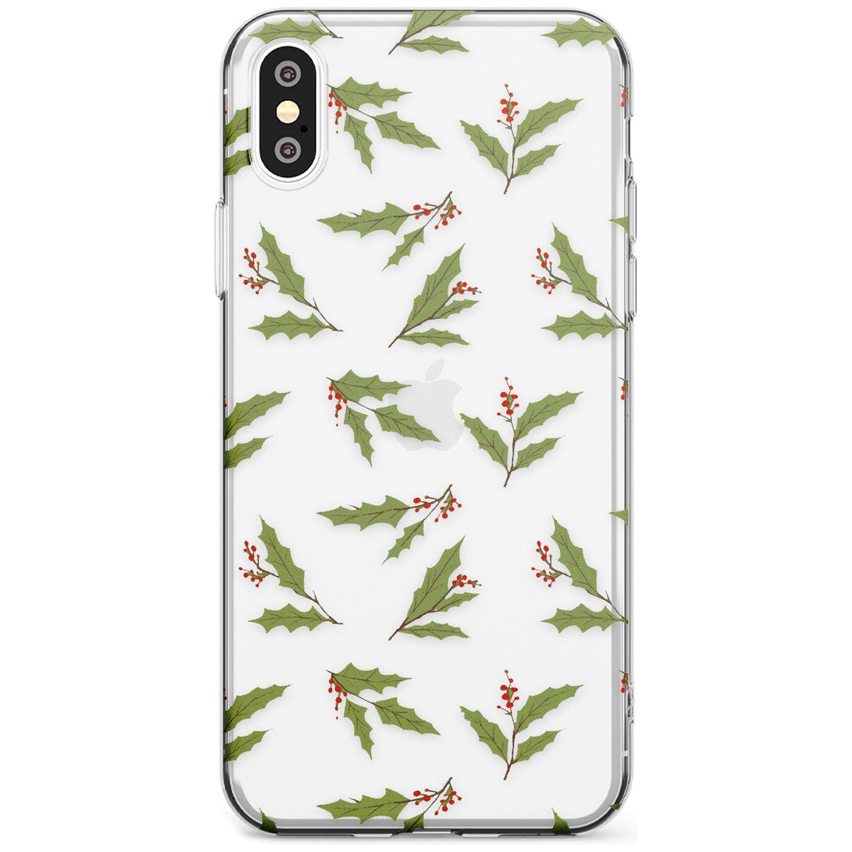 Christmas Holly Pattern Slim TPU Phone Blanc Space X XS Max XR