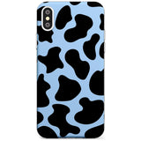 Blue and Black Cow Print Slim TPU Phone Blanc Space X XS Max XR