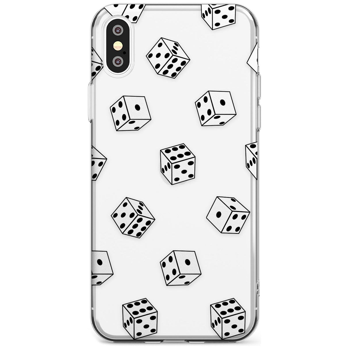 Clear Dice Pattern Slim TPU Phone Blanc Space X XS Max XR