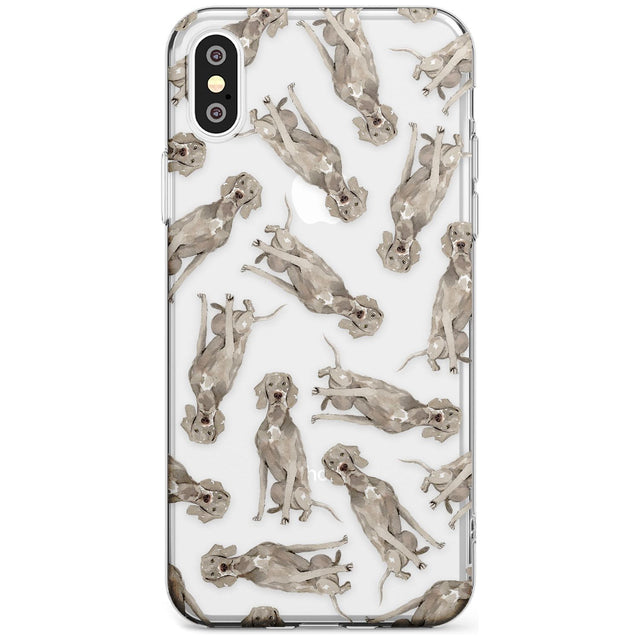 Weimaraner Watercolour Dog Pattern Slim TPU Phone Case Warehouse X XS Max XR