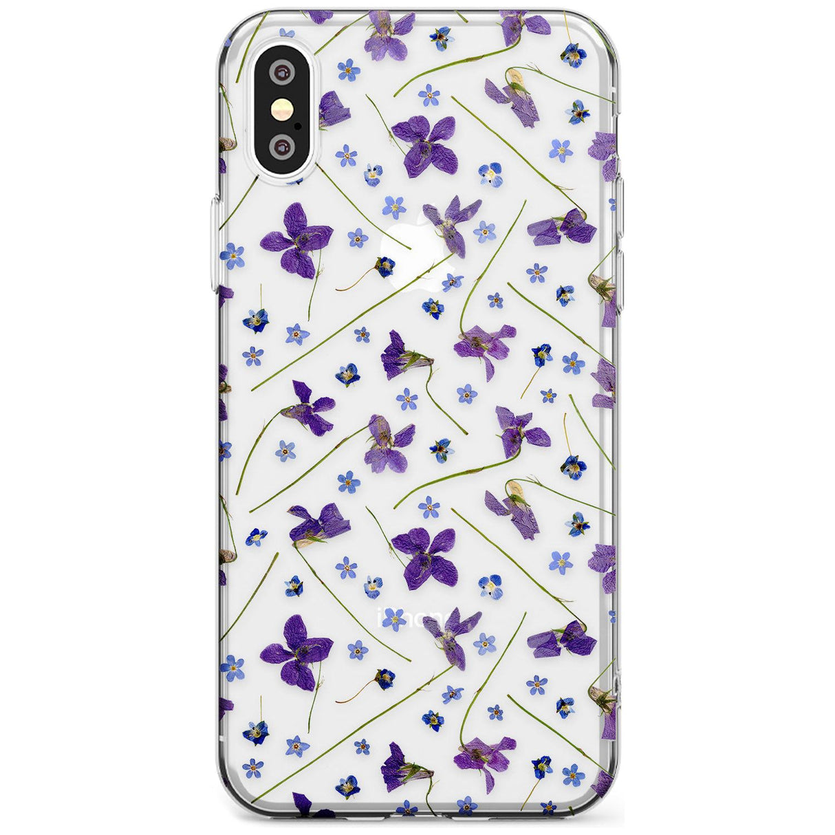 Violet & Blue Floral Pattern Design Slim TPU Phone Case Warehouse X XS Max XR