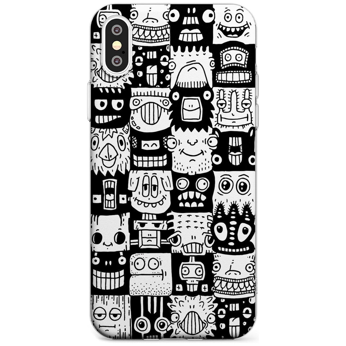 Checkerboard Heads Phone Case iPhone XS MAX / Clear Case,iPhone XR / Clear Case,iPhone X / iPhone XS / Clear Case Blanc Space