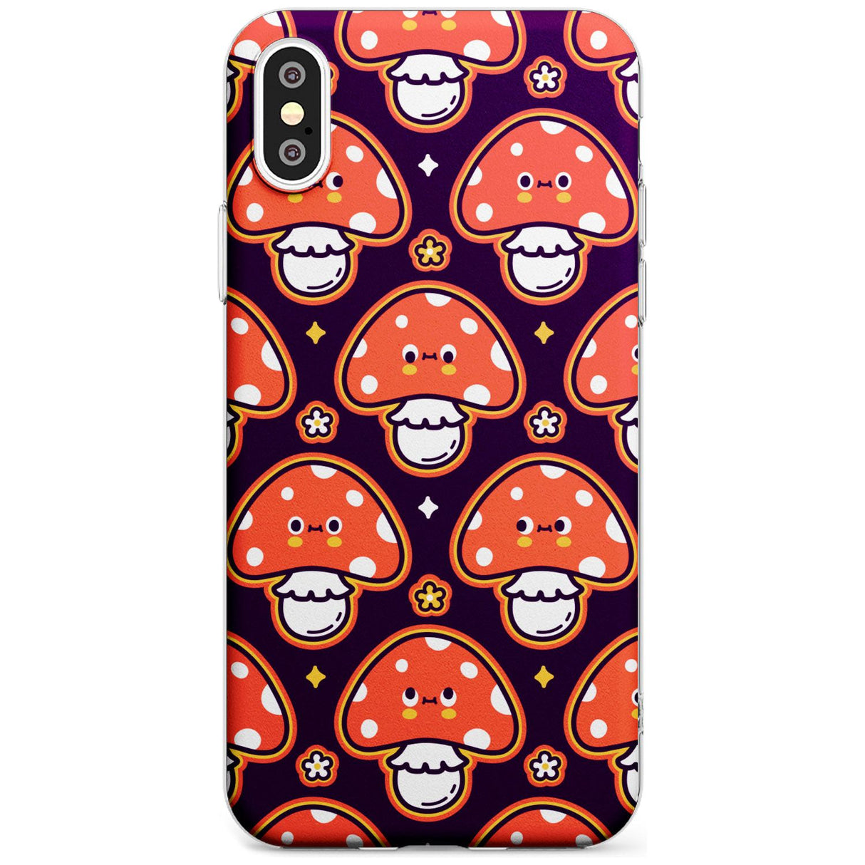 Mushroom Kawaii Pattern Slim TPU Phone Blanc Space X XS Max XR