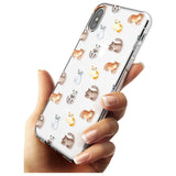 Cute Cat Pattern - Clear Black Impact Phone Case for iPhone X XS Max XR