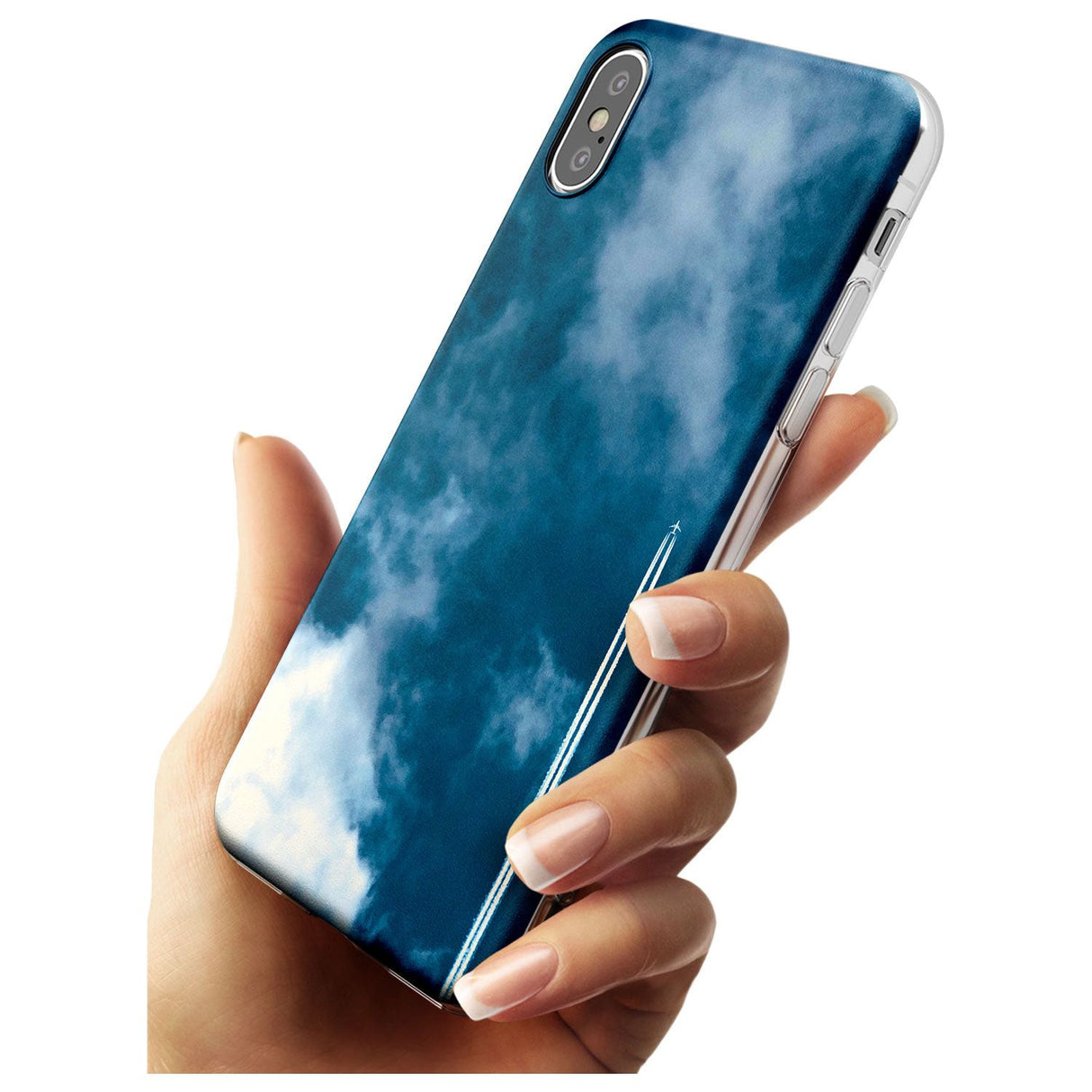 Plane in Cloudy Sky Photograph Slim TPU Phone Case Warehouse X XS Max XR