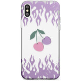 Cherries n' Flames Phone Case iPhone XS MAX / Clear Case,iPhone XR / Clear Case,iPhone X / iPhone XS / Clear Case Blanc Space