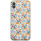 Floral Rabbit Pattern in Rainbow Black Impact Phone Case for iPhone X XS Max XR