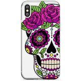 Purple Floral Sugar Skull Slim TPU Phone Blanc Space X XS Max XR