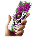 Purple Floral Sugar Skull Slim TPU Phone Blanc Space X XS Max XR