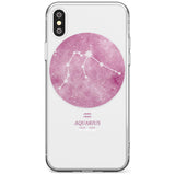 Aquarius Zodiac Transparent Design - Pink Slim TPU Phone Case Warehouse X XS Max XR